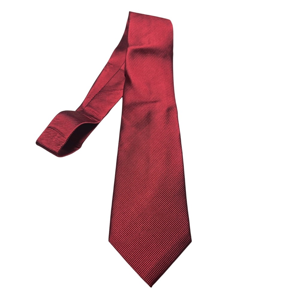 Bachrach Mens Burgundy Red Diagonal‎ Ribbed Classic Necktie